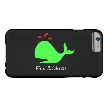 Ocean Glow_spouty Whale_personalized Barely There Iphone 6 Case by FUNauticals at Zazzle