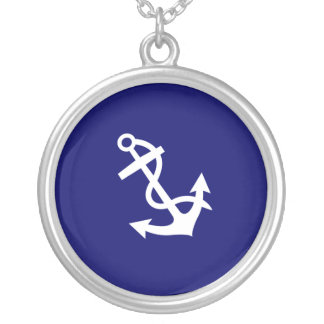 Ocean Glow_white anchor pendant charm necklace