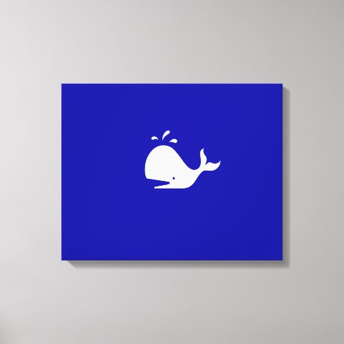 Ocean Glow_White_on_Blue Whale Canvas Print