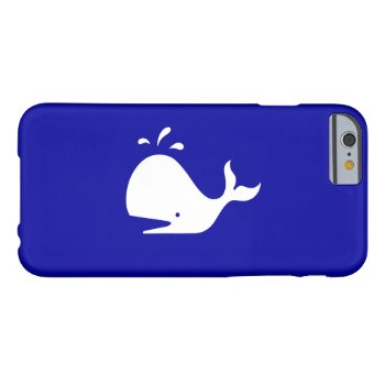 Ocean Glow_white-on-blue Whale Barely There Iphone 6 Case by FUNauticals at Zazzle