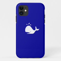 Ocean Glow_White-on-Blue Whale iPhone 5 Case-Mate iPhone 11 Case