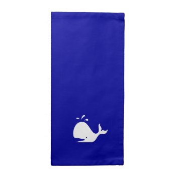 Ocean Glow_white-on-blue Whale Napkin by FUNauticals at Zazzle