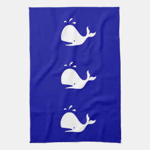 Ocean Glow_White-on-Blue Whale Towel