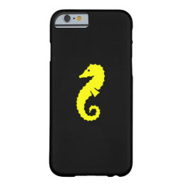 Ocean Glow_Yellow-on-Black Seahorse Barely There iPhone 6 Case