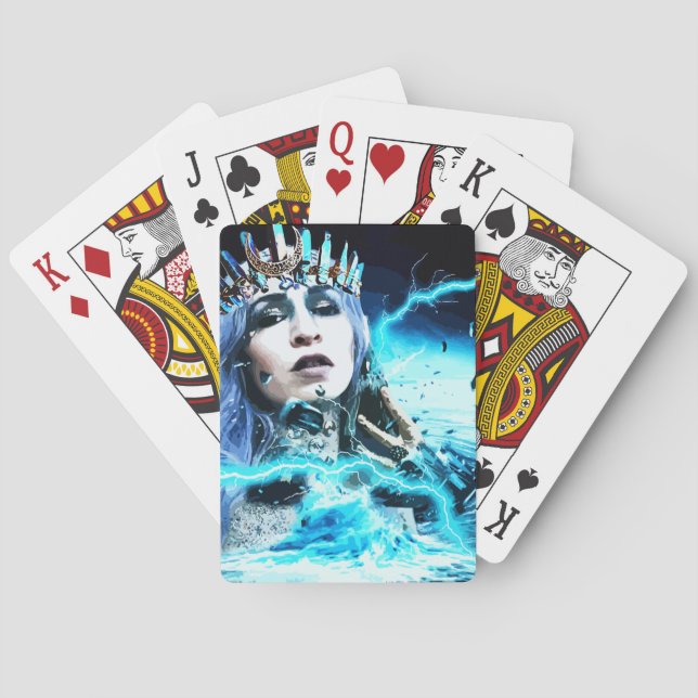 Ocean Goddess Fantasy Abstract Art  Poker Cards (Back)