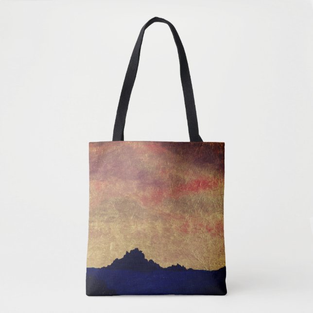 "Ocean Gold Sunset" Tote by All Joy Art (Front)
