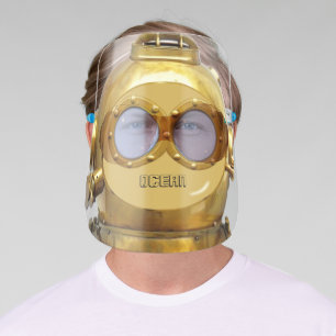 Ocean golden diving helmet face shield