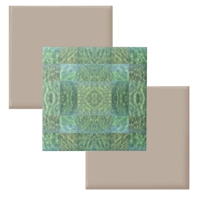 Ocean Green Blue Aquamarine Boho Chic Ceramic Tile (Creator Uploaded)