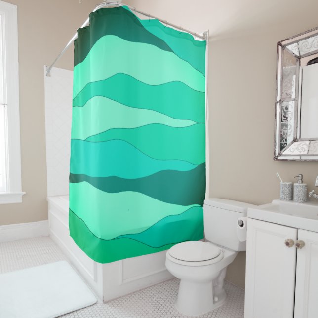 Ocean Green Shower Curtain (In Situ)