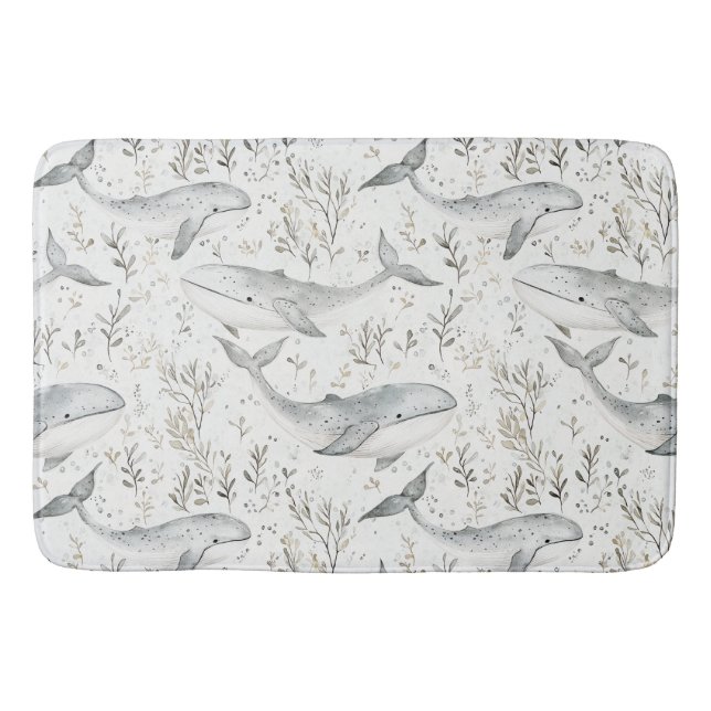 Ocean Grey Whales Bath Mat (Front)