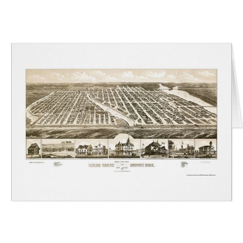 Ocean Grove  Asbury Park NJ Panoramic Map _ 1881