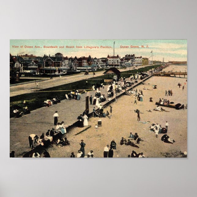 Ocean Grove, New Jersey, Beach Vintage Poster (Front)