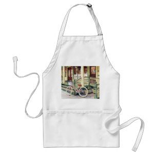 Ocean Grove NJ– Bicycle in Front of Ice Cream Shop Adult Apron