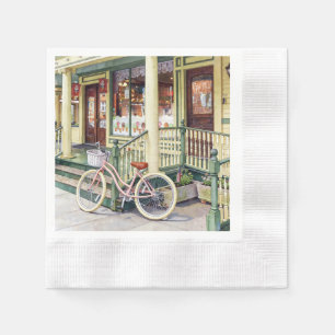 Ocean Grove NJ– Bicycle in Front of Ice Cream Shop Napkins