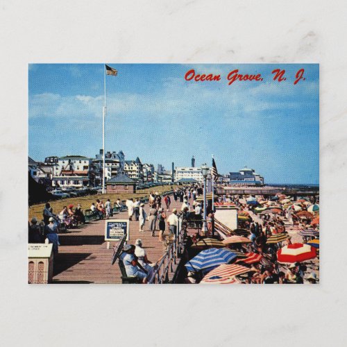 Ocean Grove NJ Boardwalk 1962 Vintage Postcard