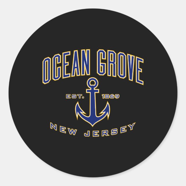 Ocean Grove Nj For Classic Round Sticker (Front)