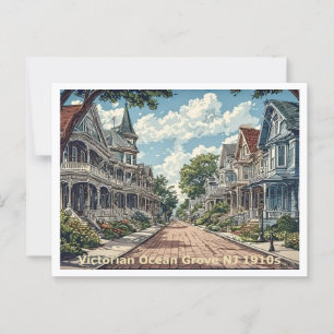 Ocean Grove NJ, Victorian Homes, 1910s View Postcard