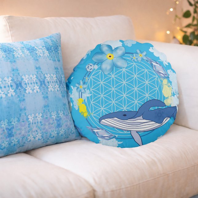 Ocean Guardian – Color of Heart Round Pillow (Creator Uploaded)