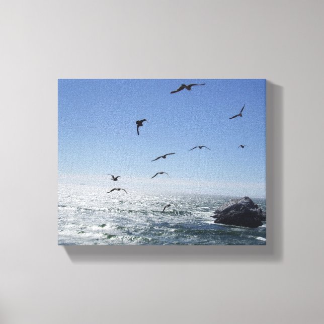 Ocean & Gulls Wrapped Canvas Print (Front)