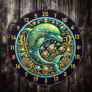 Ocean Harmony Dolphin Dartboard Design
