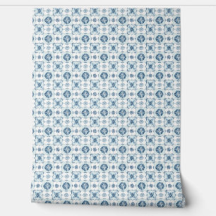 Ocean Harmony Tiles Mini Soft Teal, White Coastal Wallpaper