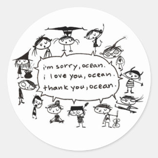 ocean healing blessing classic round sticker
