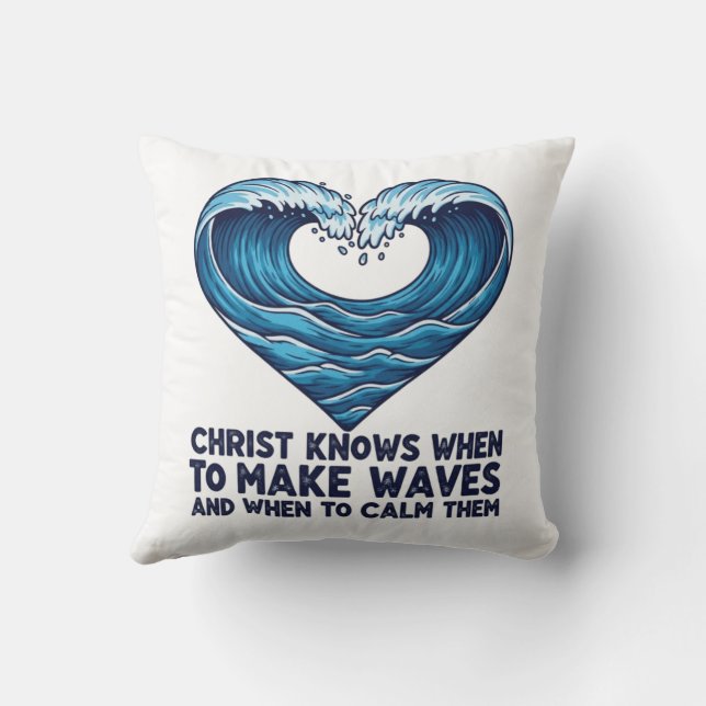  Ocean Heart: Divine Wisdom Throw Pillow (Back)