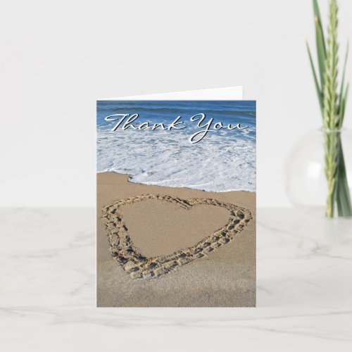 Ocean Heart Thank You Card blank