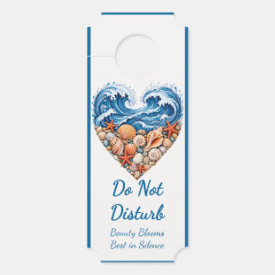 Ocean Heart Waves and Shells – Coastal Personalize Door Hanger