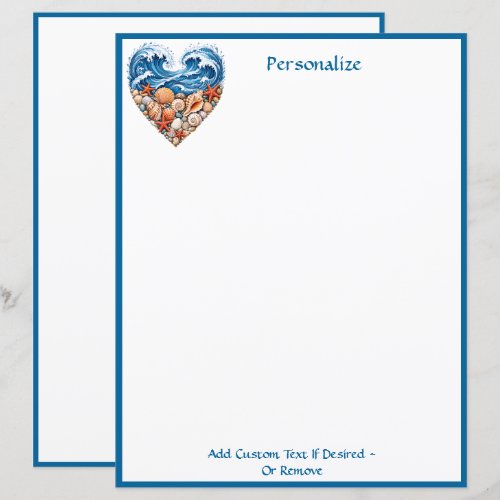 Ocean Heart Waves Seashells – Coastal Personalize