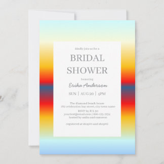 Ocean Horizon Colorful Bridal Shower Invitation