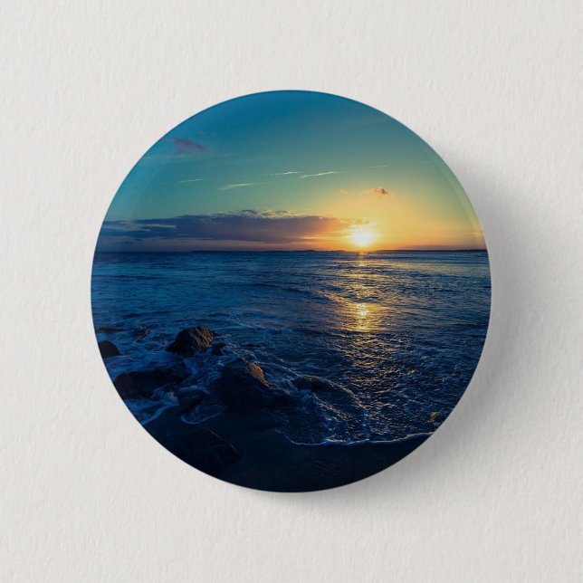 Ocean Horizon Sunset Button (Front)