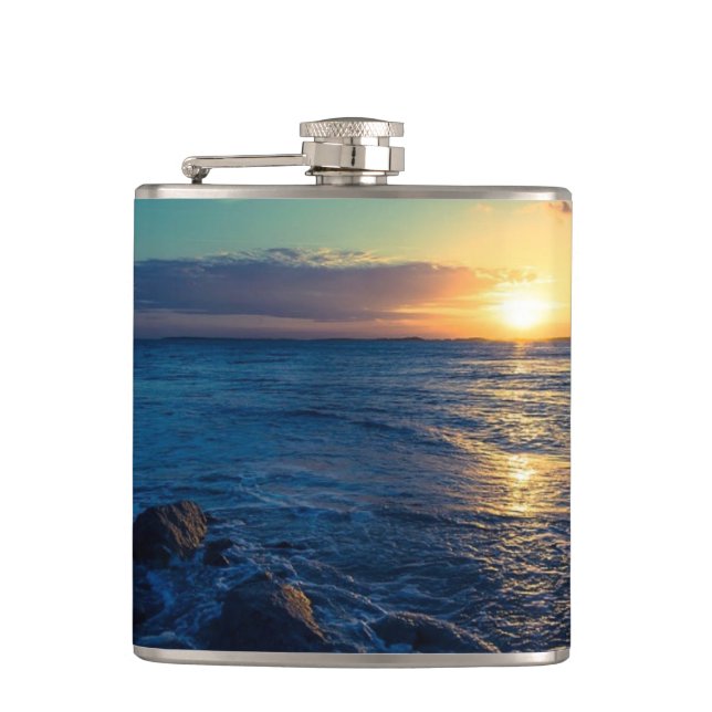 Ocean Horizon Sunset Flask (Front)