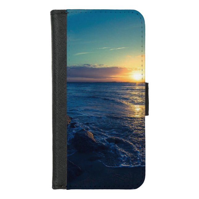 Ocean Horizon Sunset iPhone Wallet Case (Front)