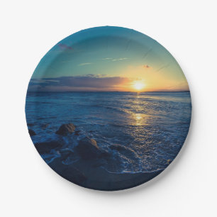 Ocean Horizon Sunset Paper Plates