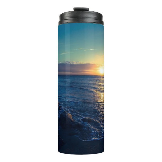 Ocean Horizon Sunset Thermal Tumbler (Front)