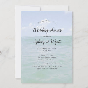 Ocean Horizon Wedding Shower Invitation Template