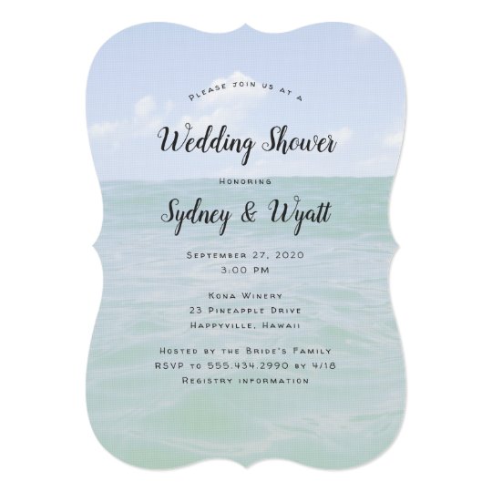 Ocean Horizon Wedding Shower Invitation Template Zazzle