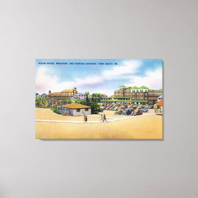 Ocean House, Breakers, and Parking Grounds Canvas Print (Front)