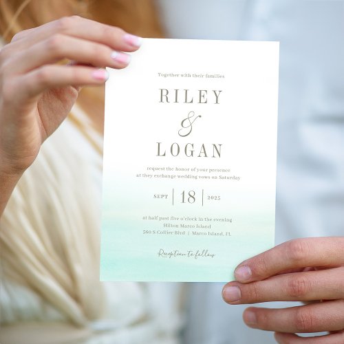 Ocean Hues Destination Beach Wedding Invitations