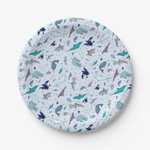 Ocean in Blue Paper Plates