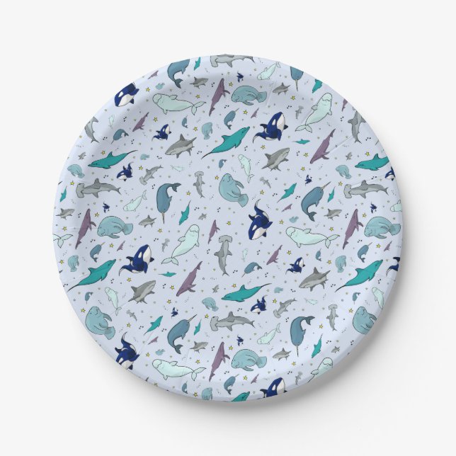 Ocean in Blue Paper Plates (Front)