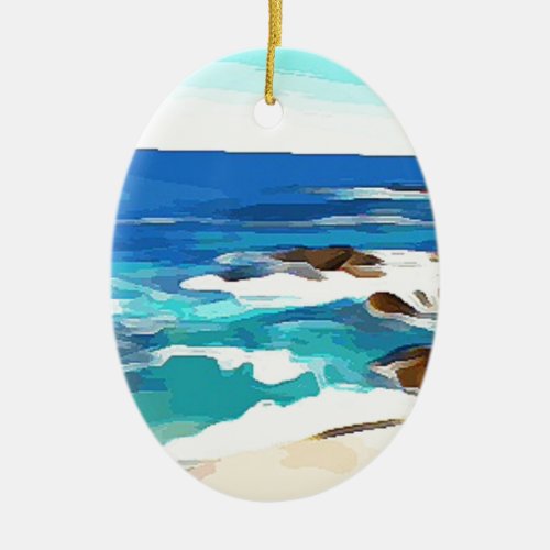 Ocean in Carmel Ceramic Ornament