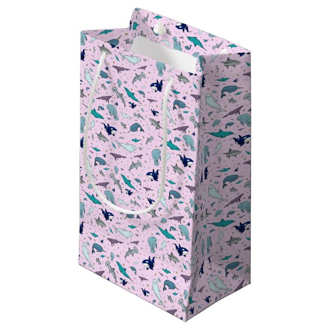 Ocean in Pink Small Gift Bag (Front Angled)