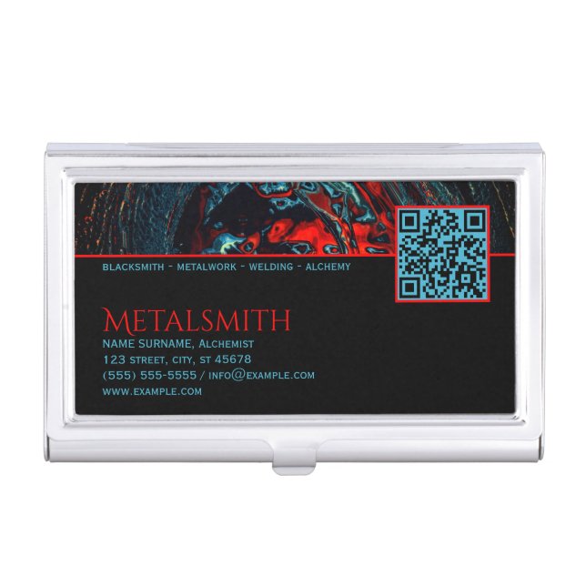 Ocean Inferno Metalsmith Welding Business Card Case (Front)