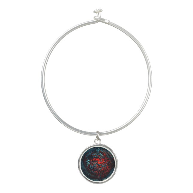 Ocean Inferno Red Glow Bangle Bracelet (Front)