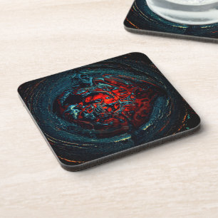 Ocean Inferno Red Glow Beverage Coaster