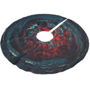 Ocean Inferno Red Glow Brushed Polyester Tree Skirt
