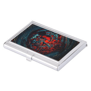 Ocean Inferno Red Glow Business Card Case