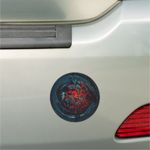 Ocean Inferno Red Glow Car Magnet